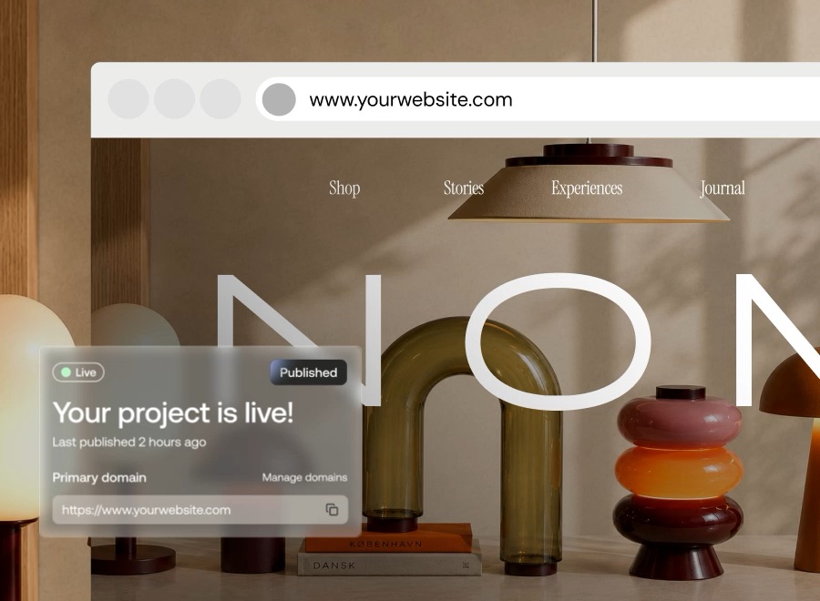 A furniture storefront going live on its own domain